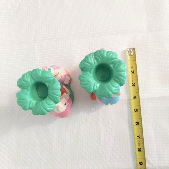 Rabbit Candle Holders Painted Ceramic Carrot Easter Bunnys Mr Mrs - Picture 7 of 9